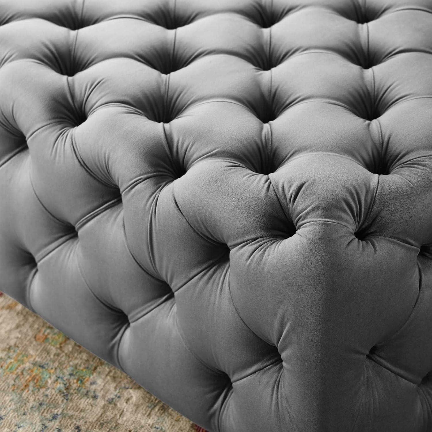 Modway Amour Tufted Button Round Performance Velvet Ottoman