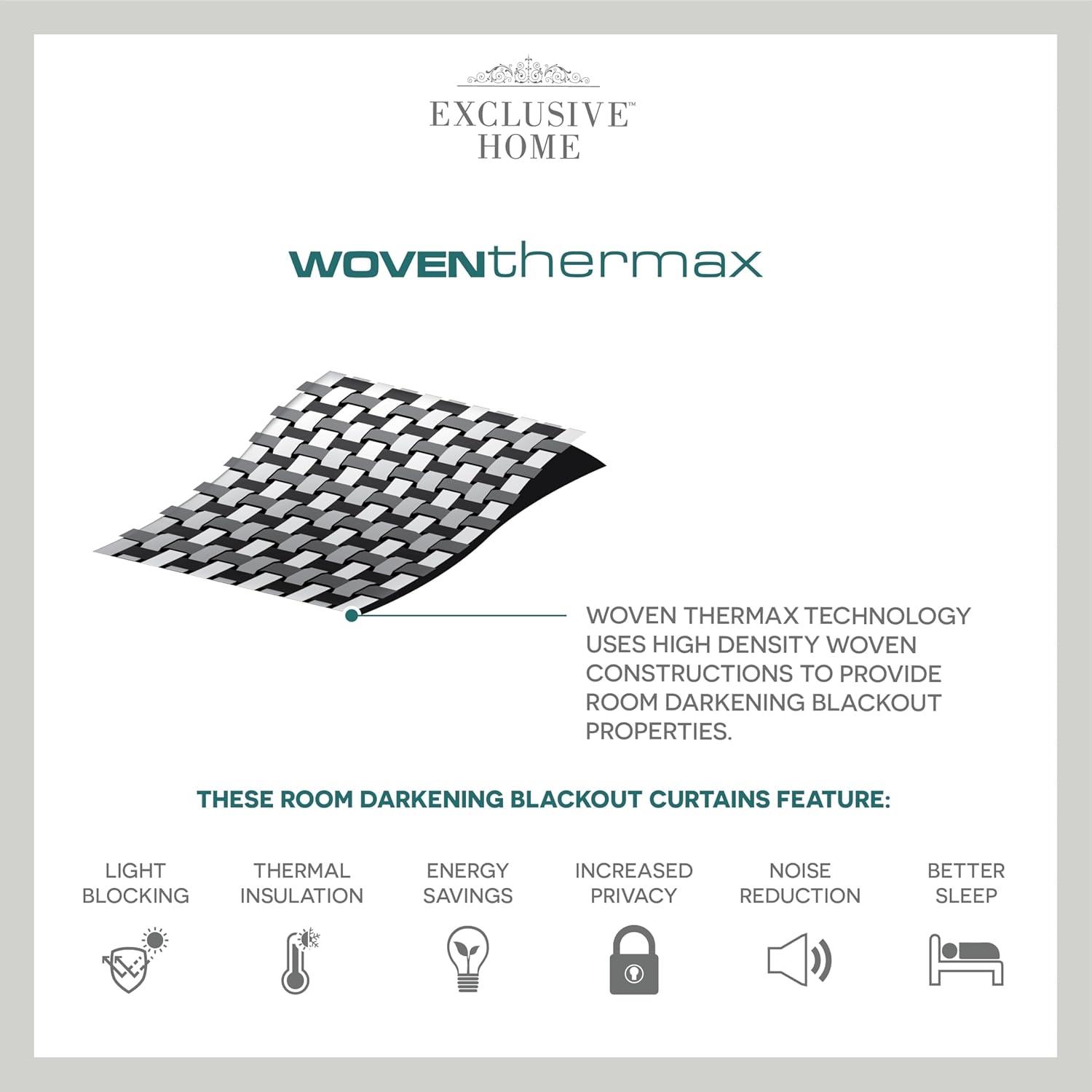 Set of 2 96"x52" Medallion Blackout Thermal Grommet Top Window Curtain Panels Dark Gray - Exclusive Home