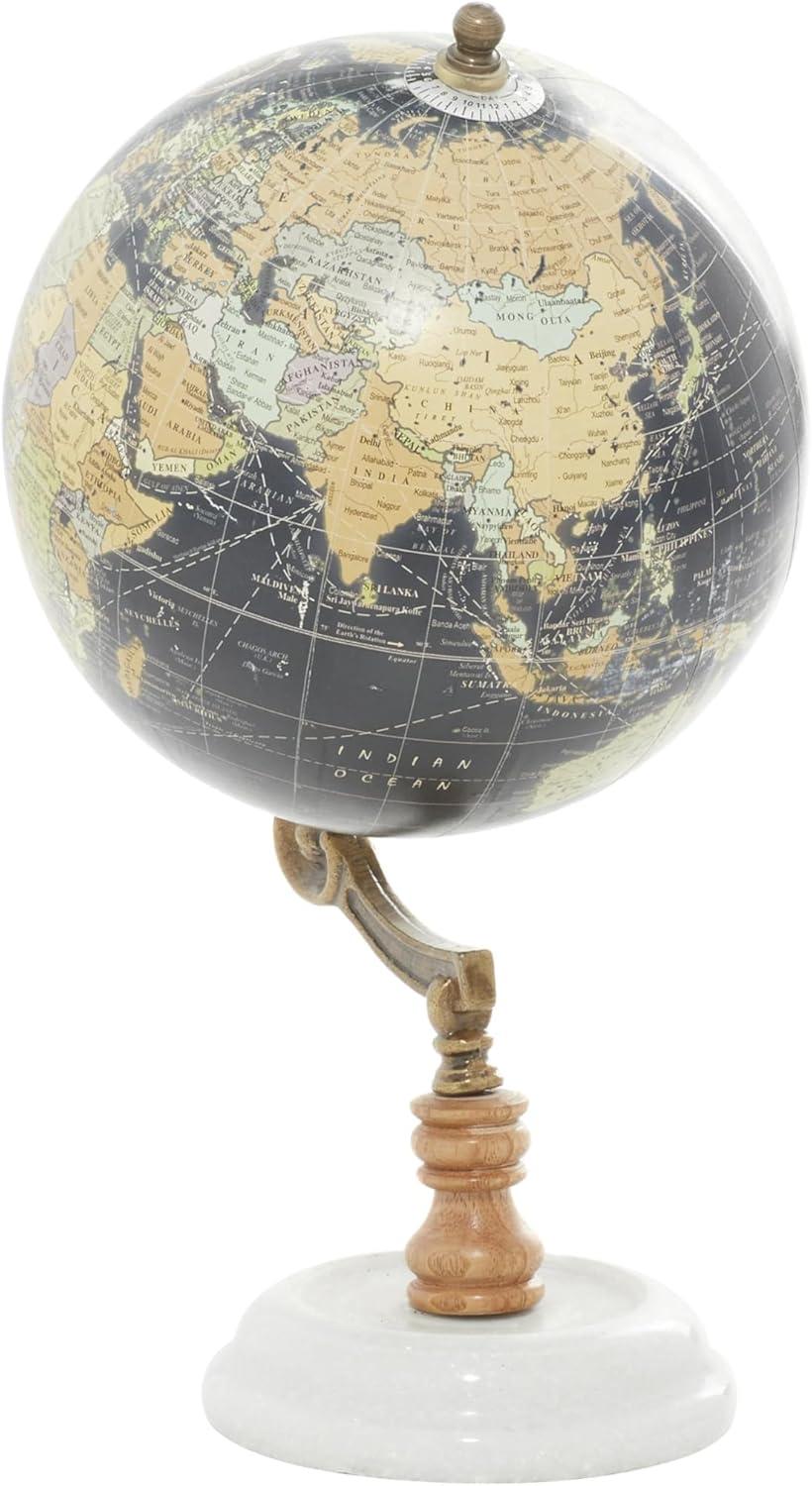 DecMode 7" Black Globe with Marble Base