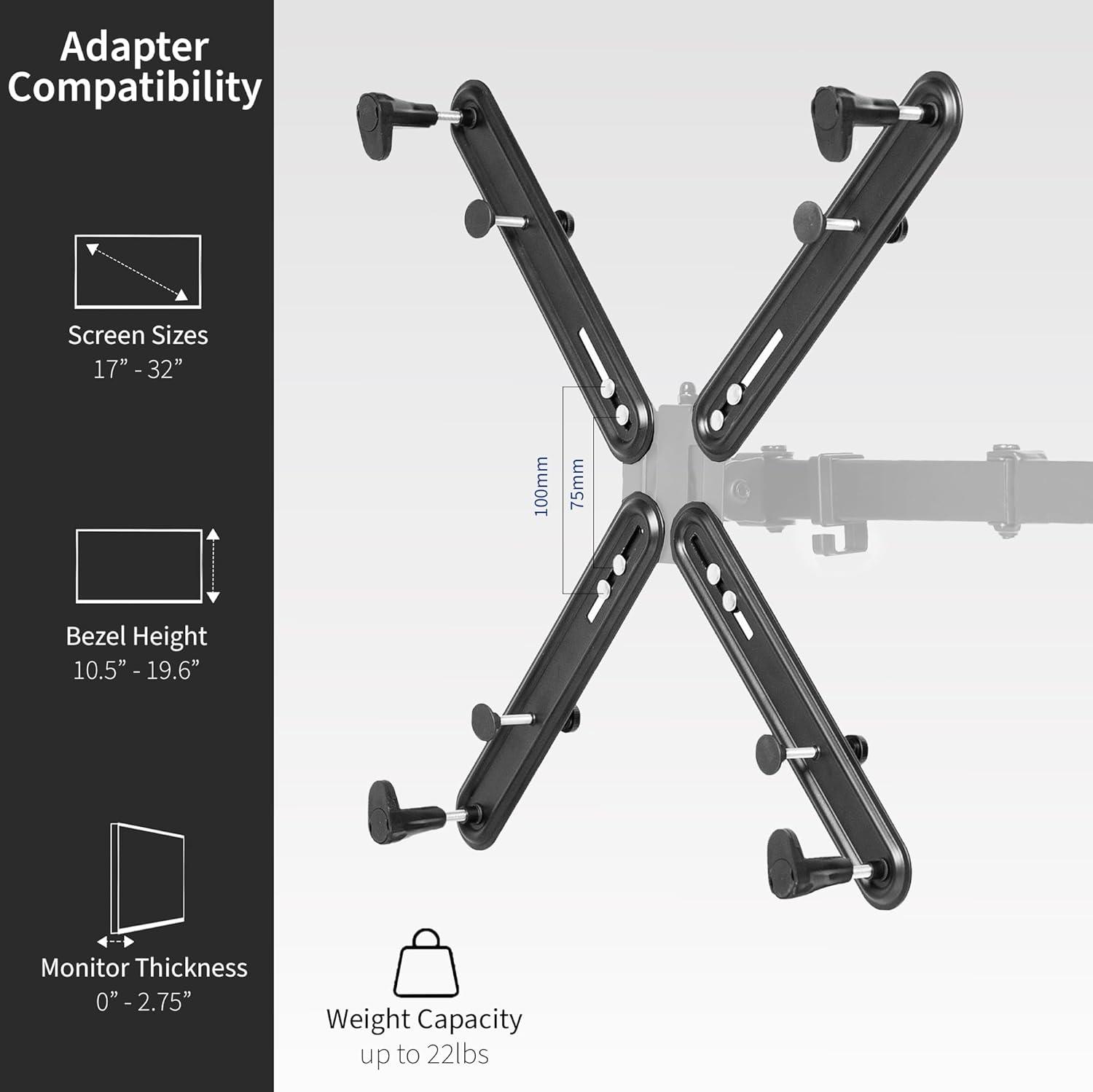 Matte Black Adjustable VESA Mount Kit for 20-30 Inch Monitors