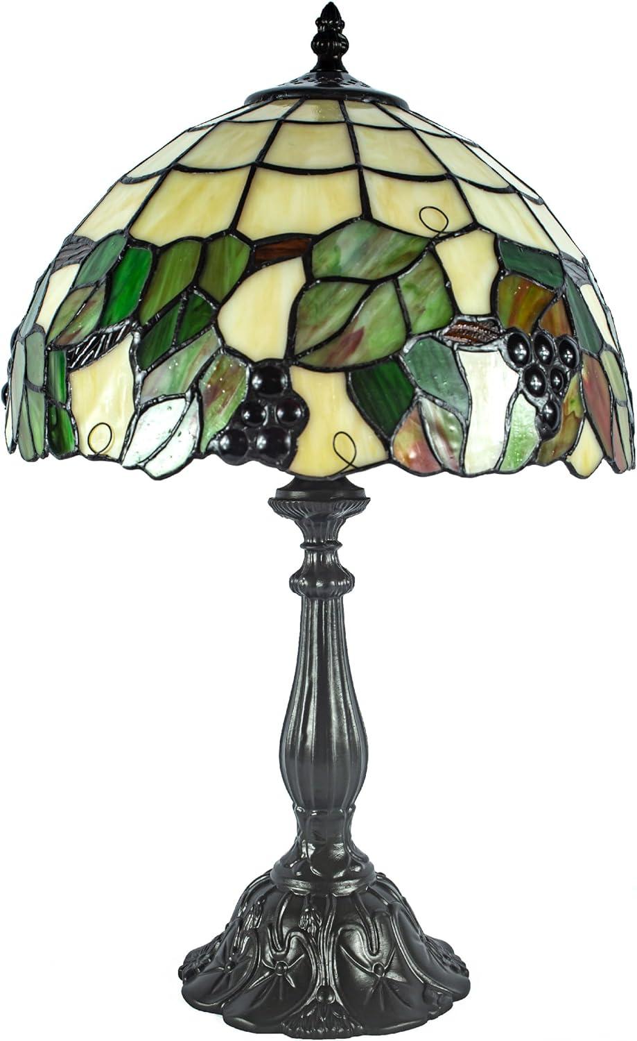 Alcira Jewel 19" Bronze Stained Glass Table Lamp