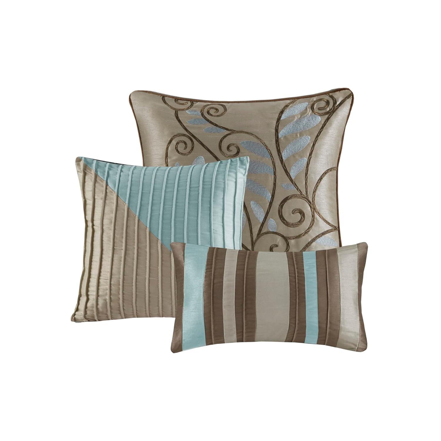 Madison Park Amherst 7 Piece Striped and Pleated Comforter Set