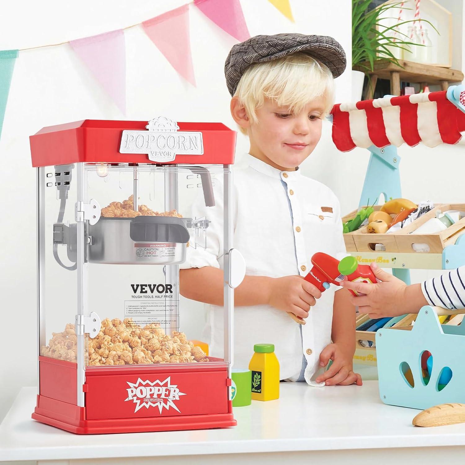 Stellweilan Tessberg Popcorn Popper Machine Tabletop Popcorn Maker 480W 4 Oz