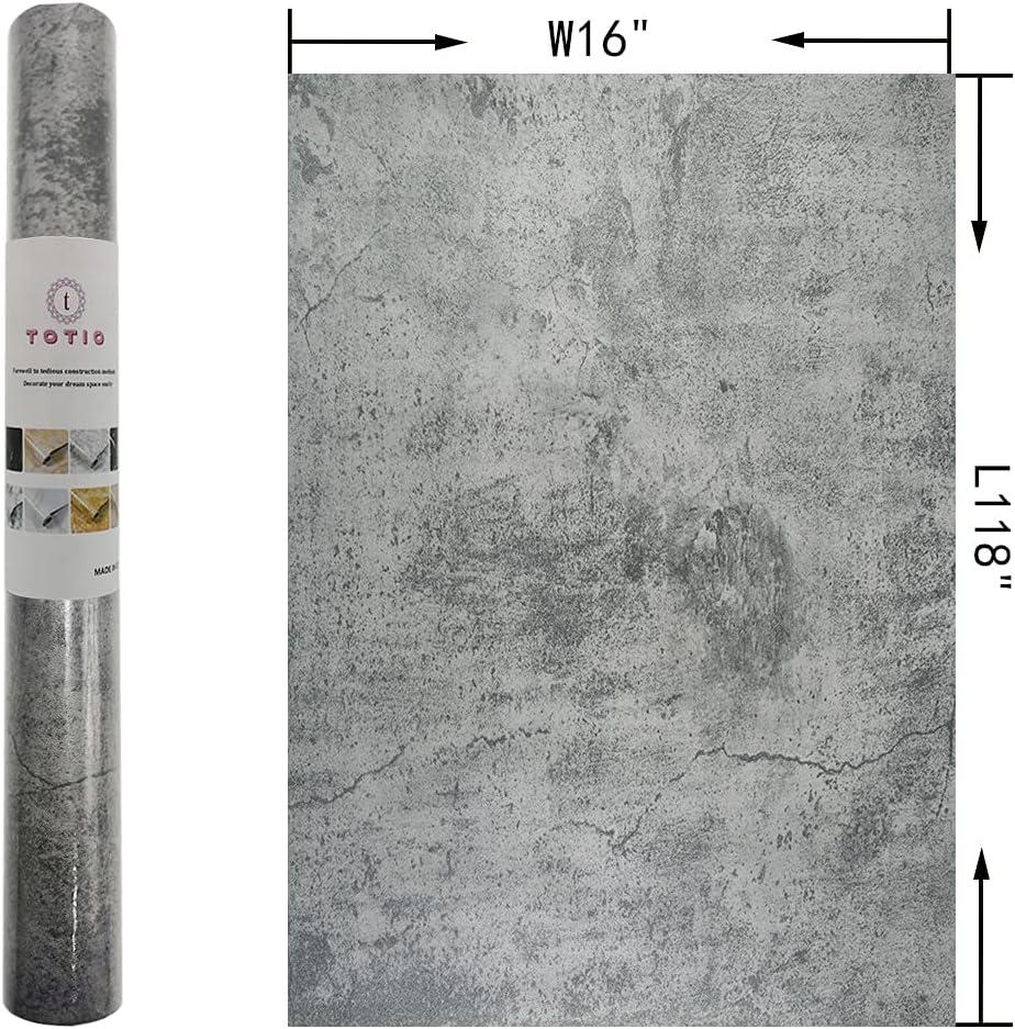 Gray Concrete Contact Paper Matte Thick Textured Grey Cement Wallpaper Peel Stick Countertop Contact Paper Removable Waterproof Adhesive Paper Industrial Style Wall Paper Kitchen Table Vinyl Wrap