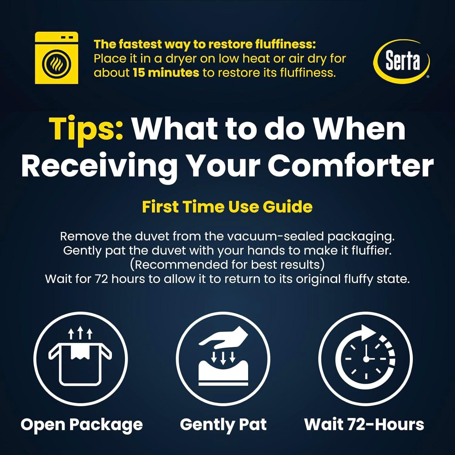 Serta Serta Super Soft 233 Thread Count White Goose Feather And Down Fiber Comforter By Serta All Season Full / Queen