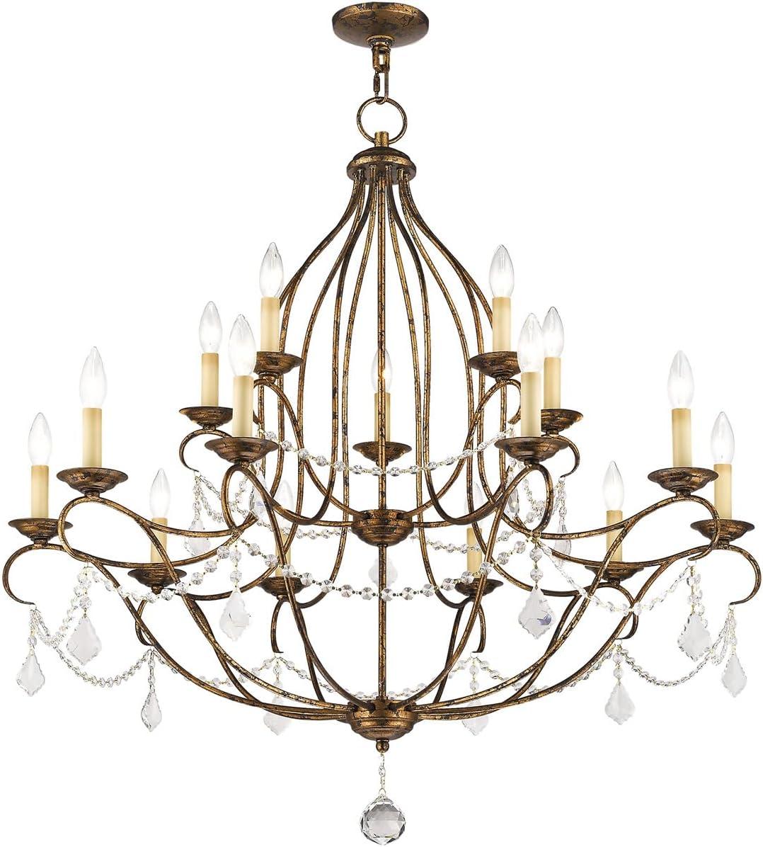 Livex Lighting Chesterfield Chandelier in Hand Applied Venetian Golden Bronze