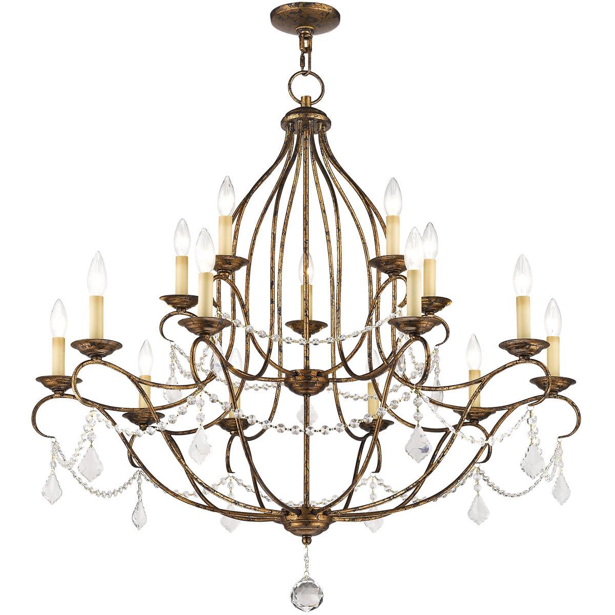 Livex Lighting Chesterfield Chandelier in Hand Applied Venetian Golden Bronze