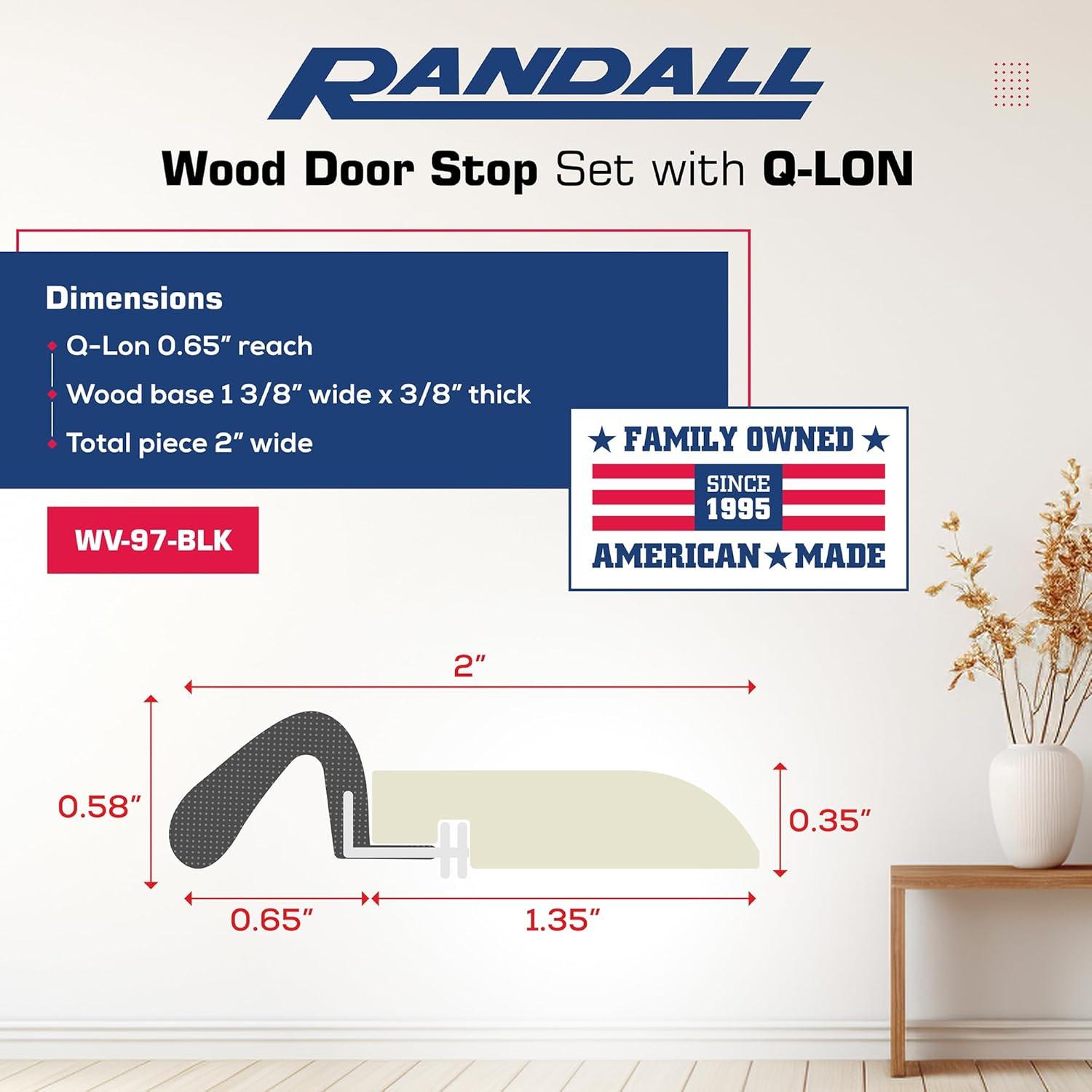 Streamline Pattern Door Stop Set, with Q-LON Weatherstrip 2-7 FT (84") Pieces and 1-3 FT (37") Piece (Black Q-LON WEATHERSTRIP)