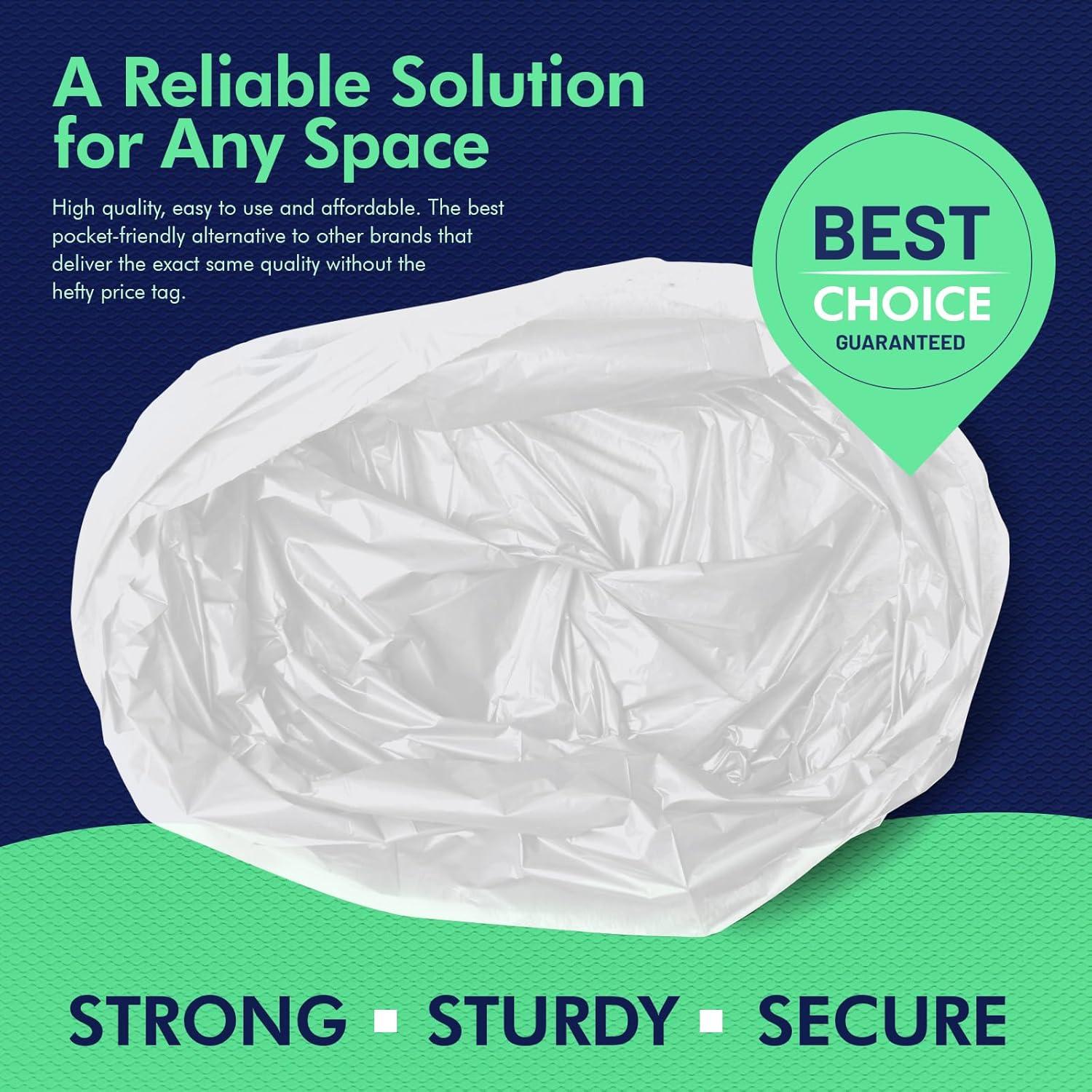 PAMI Small Trash Bags Strong Multipurpose Trash Can Plastic Garbage Bags, 4 gal White 100-Pack