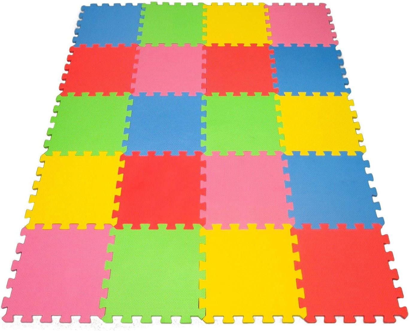 Angels 12" x 12" Multicolor EVA Foam Interlocking Floor Mats, 20-Piece Set