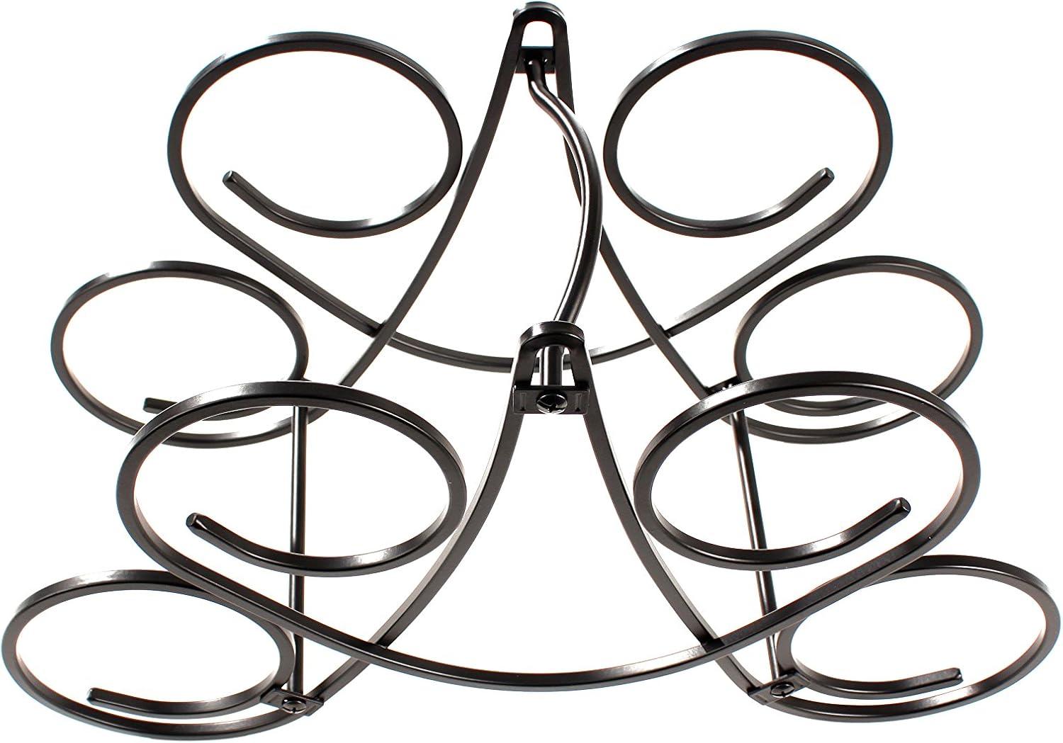 Black Steel 5-Bottle Scrolled Wine Rack