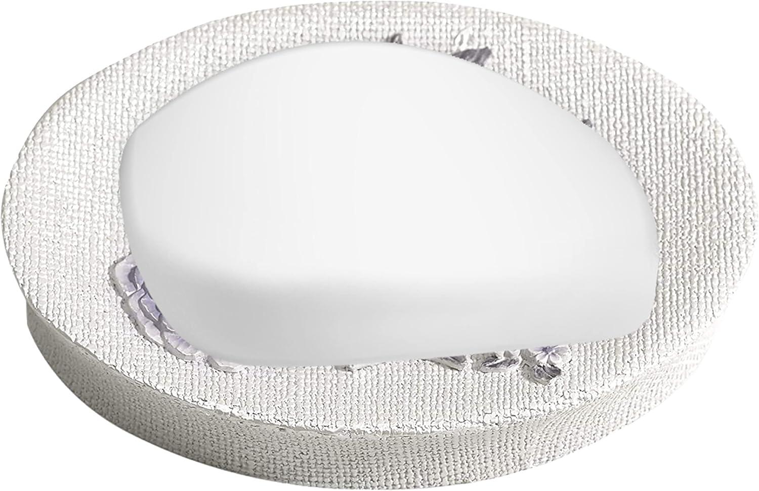 Lilac Floral Embossed Oval Plastic Soap Dish