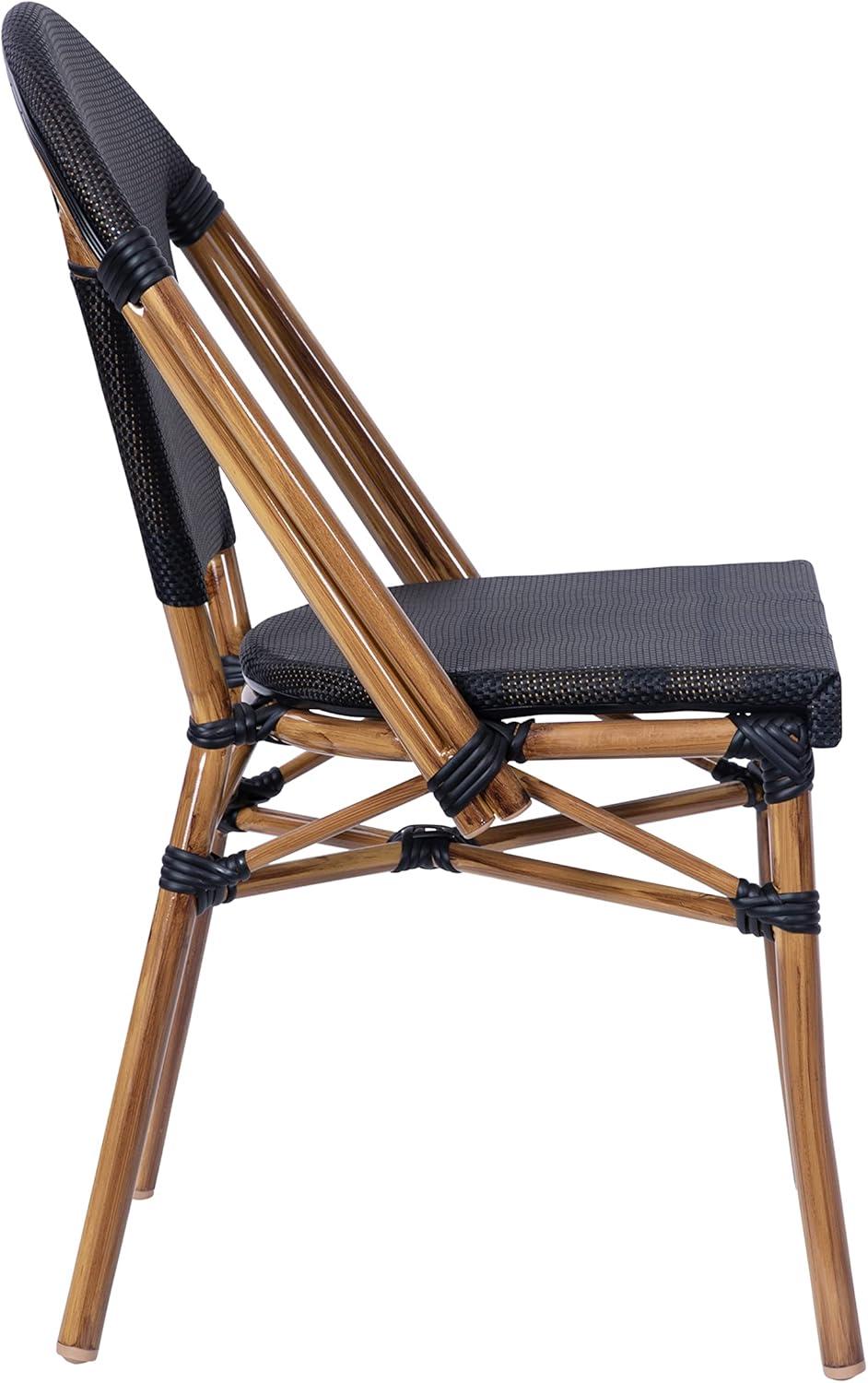 Lavigne Stacking French Chair for Indoor and Outdoor Use with Printed Metal Frame