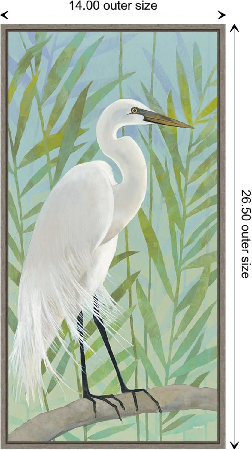 Amanti Art Egret by the Shore I by Kathrine Lovell Canvas Wall Art Print Framed 14-in. x 27-in.