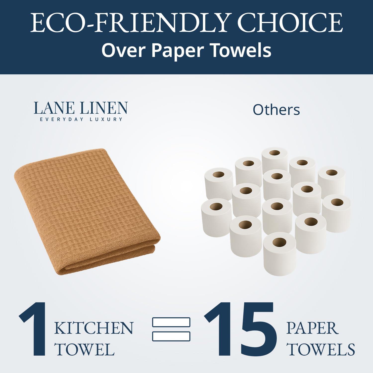 Kitchen Towels Set - Pack of 12 Cotton Dish Towels for Drying Dishes, 18”x 28”, Kitchen Hand Towels, Quick Drying Kitchen Towel Set - Olive