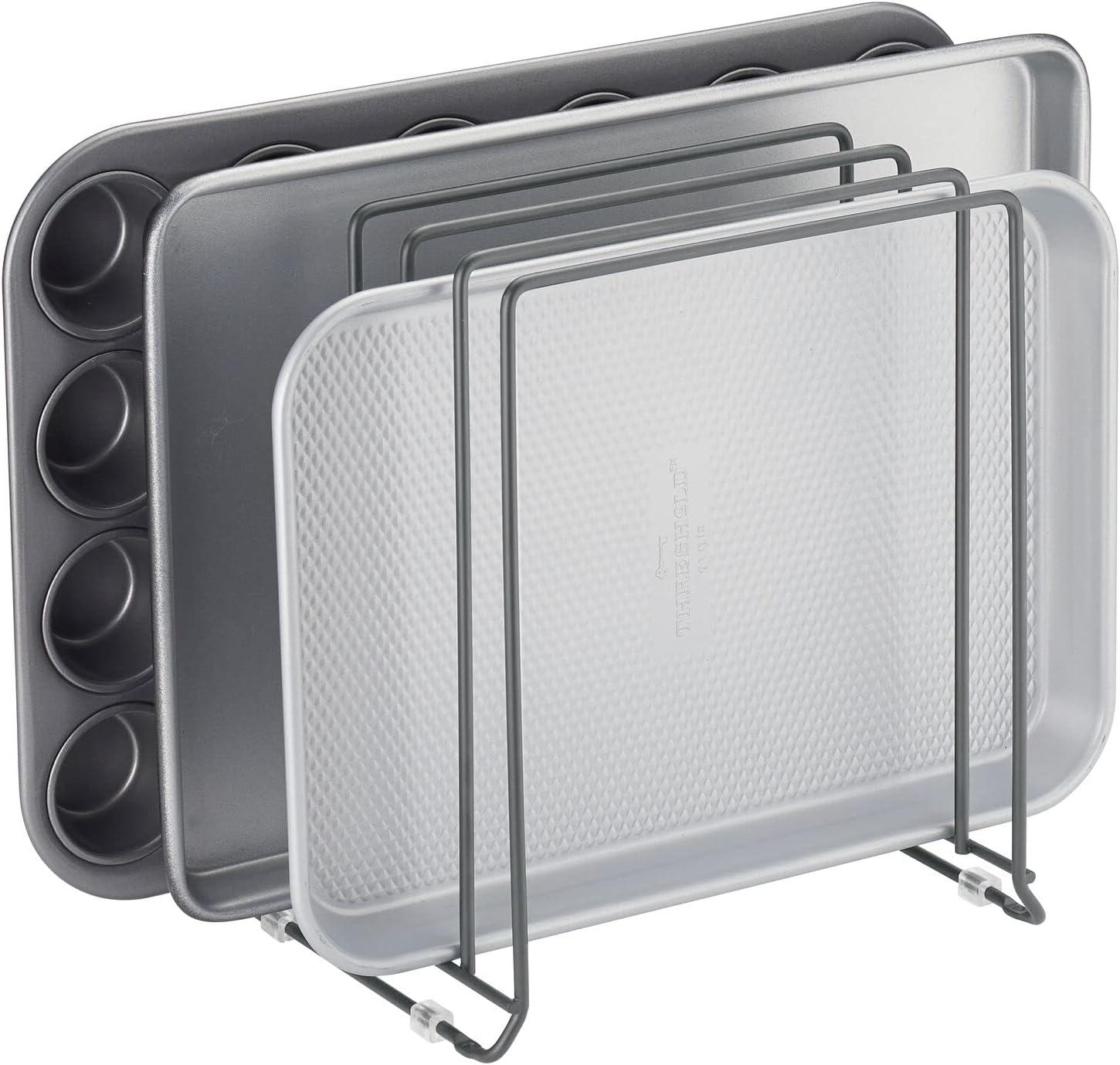 Black Steel 5-Slot Kitchen Dish and Pan Rack