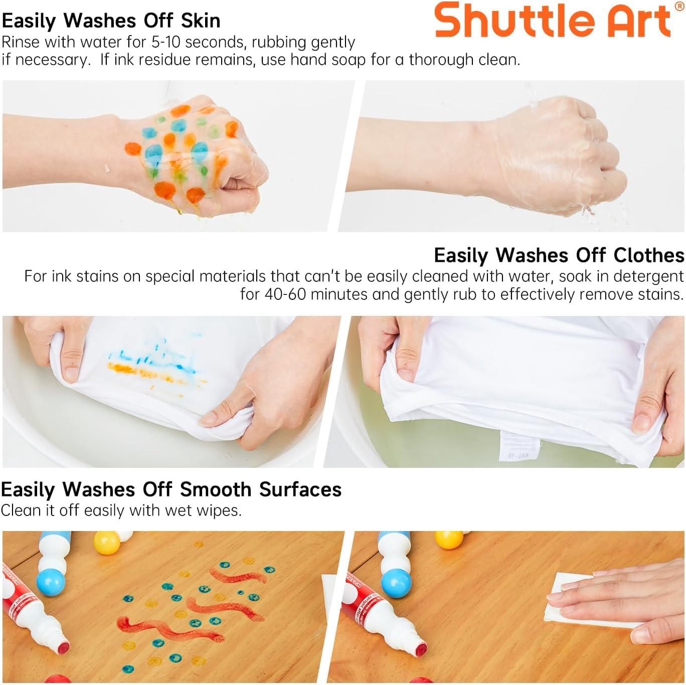 Shuttle Art Dot Markers, 14 Colors Bingo Daubers with 20 Unique Patterns of Dot Book for Art Activities, Non-Toxic Washable Coloring Markers
