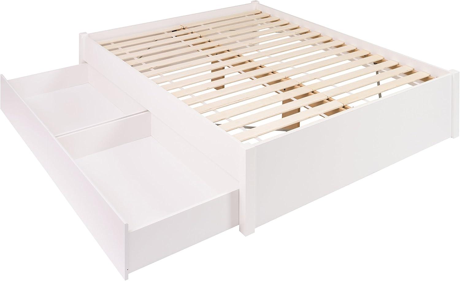 Queen Select 4 - Post Platform Bed with 2 Drawers White - Prepac