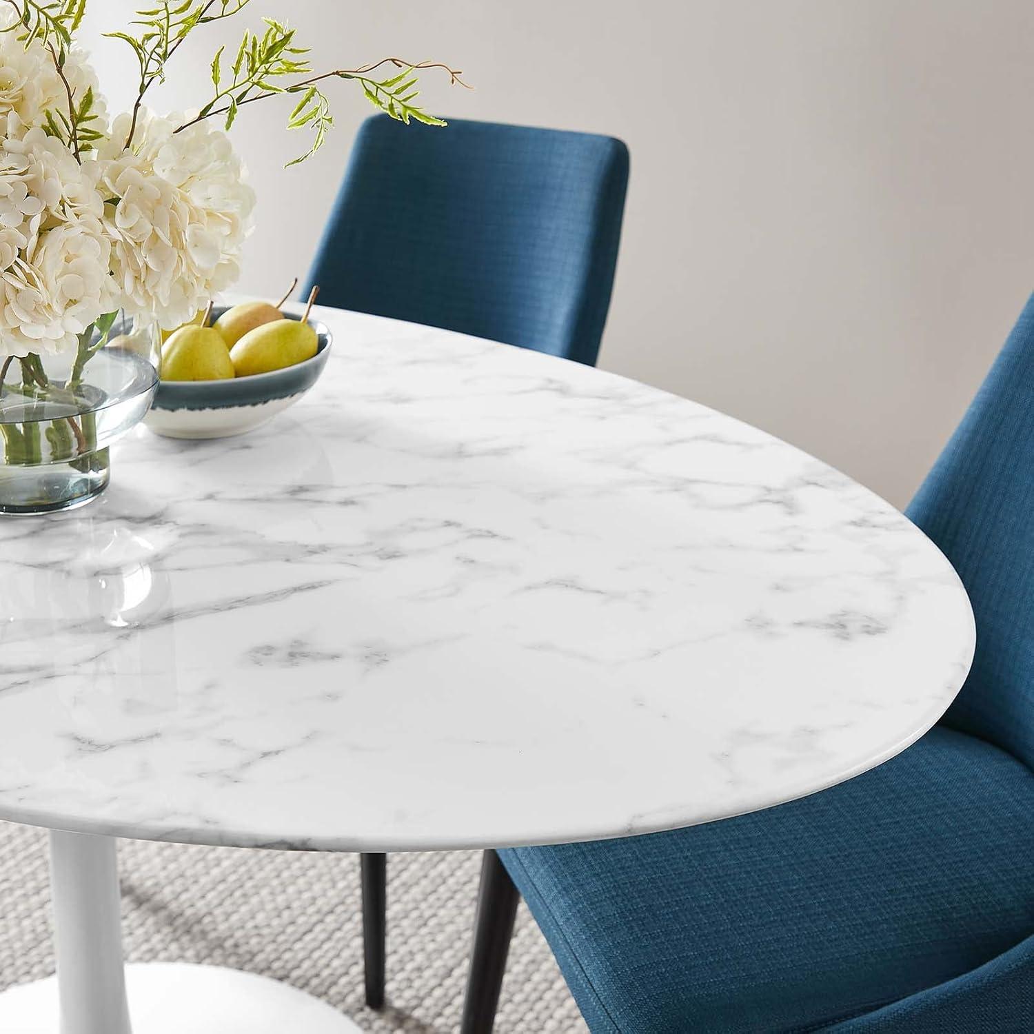 Lippa Oval Artificial Marble Dining Table by Modway