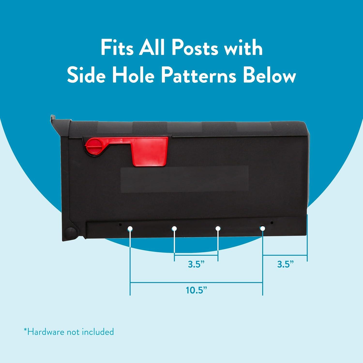 Architectural Mailboxes Patriot Plastic, Medium, Post-Mount Mailbox in Black