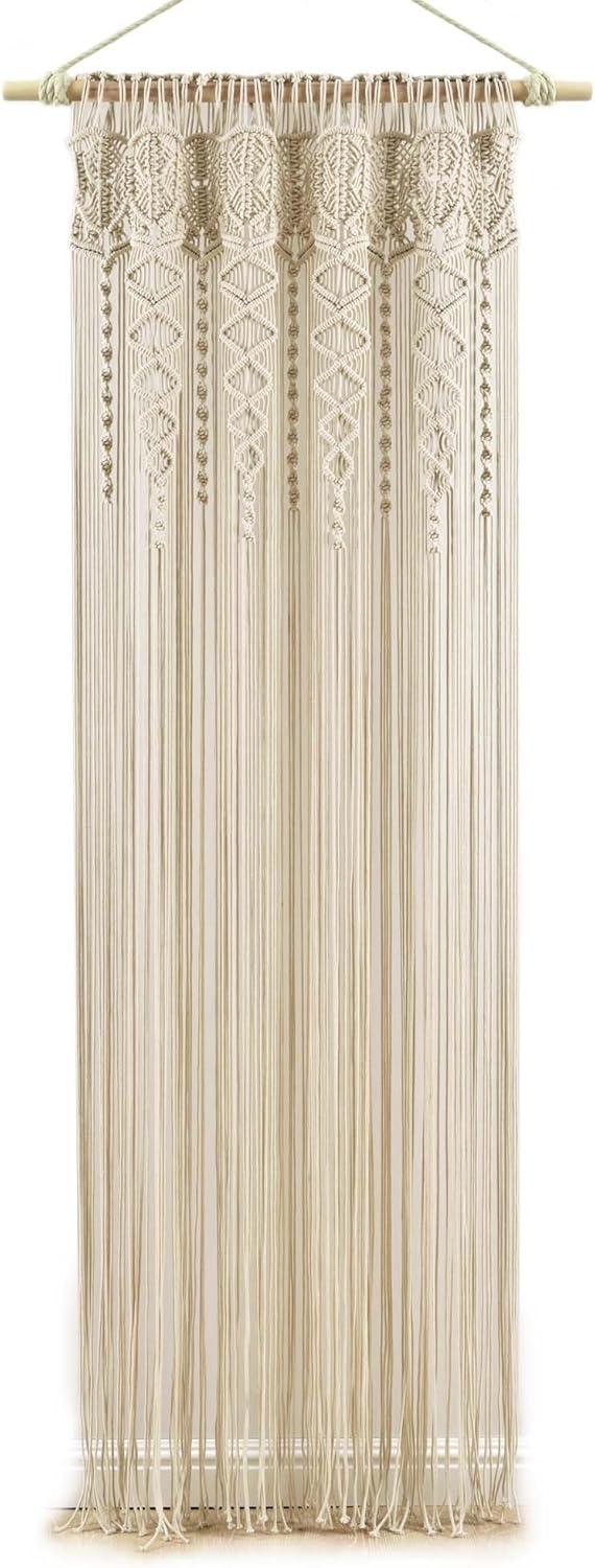 Lush Decor Boho Macrame Textured Cotton Cotton Sheer Curtain Single Panel