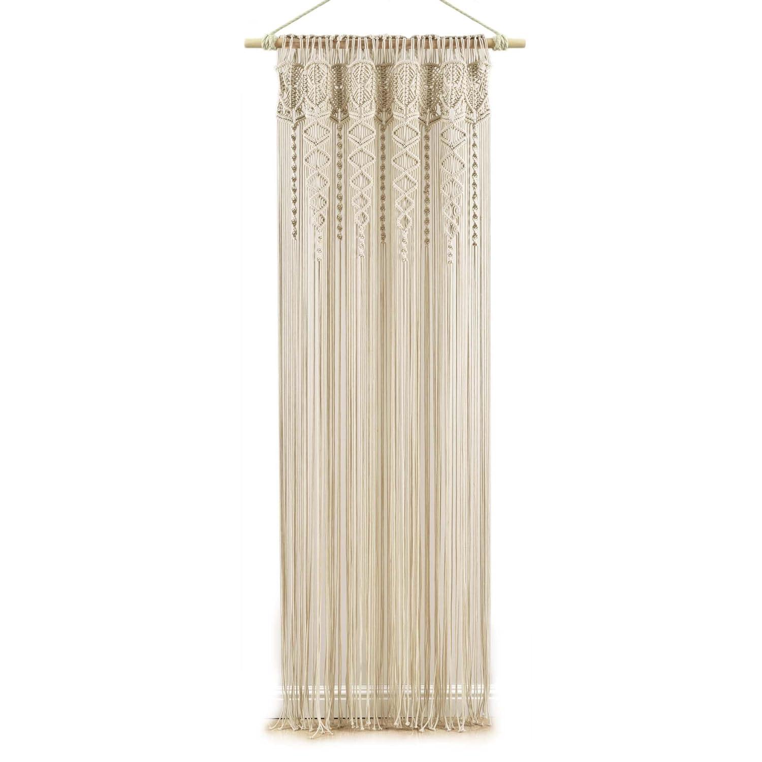 Lush Decor Boho Macrame Textured Cotton Cotton Sheer Curtain Single Panel