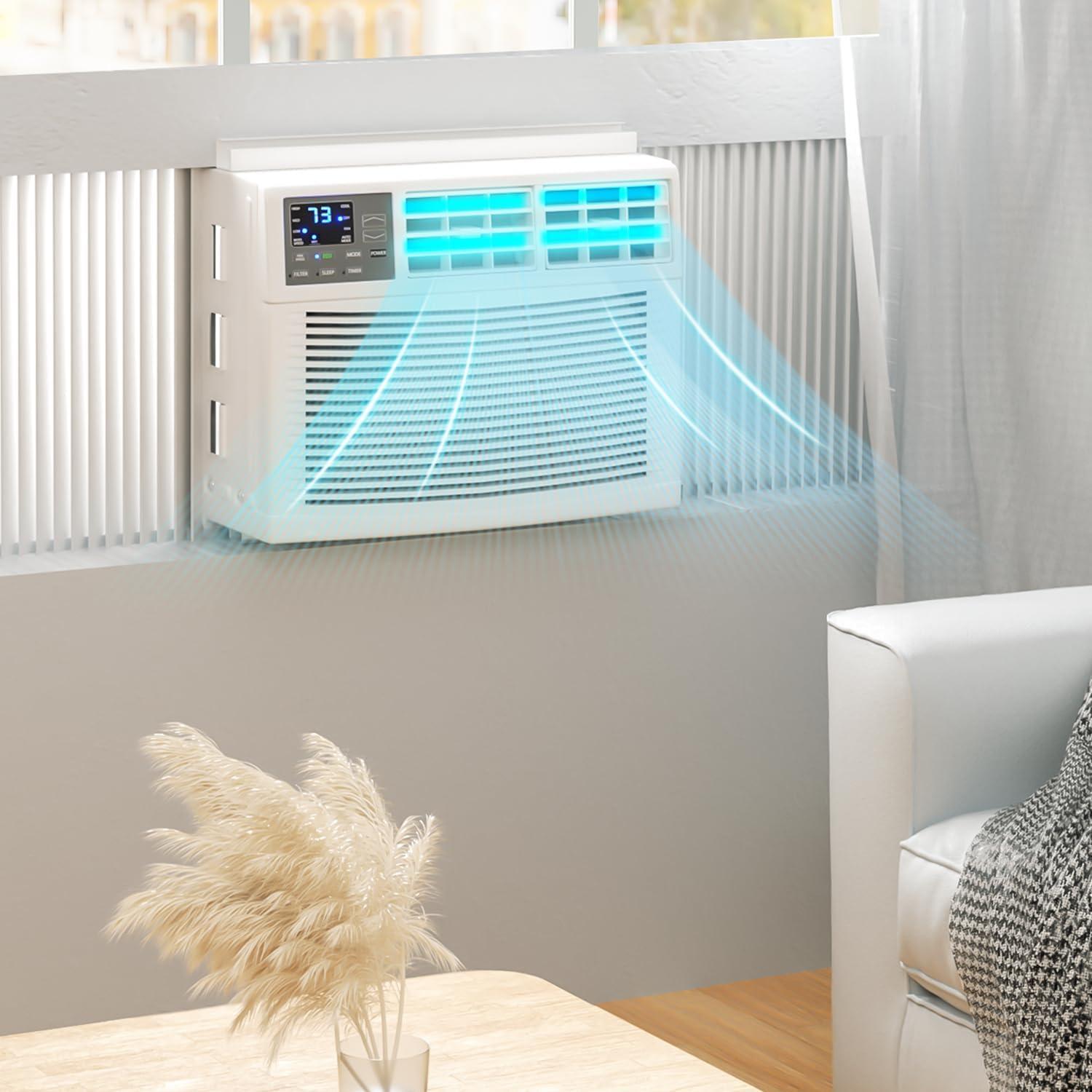 Bring Home Furniture 8000 BTU Smart Window Air Conditioner with WiFi/App Control & Energy Star 24H Scheduling & Remote Included Cools 350 Sq.Ft. for Bedroom Living Room