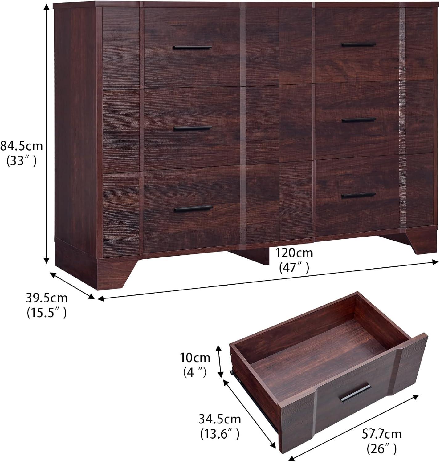 Ebern Designs Farmhouse Cherry Red Curved Tall 4 Drawers Dresser for Bedroom, 4 Chest of Drawers for Closet