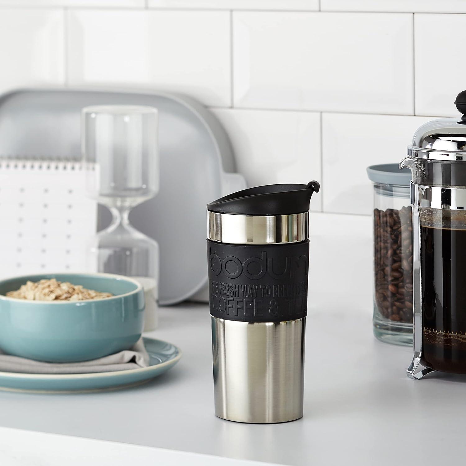 Bodum 11068-01 Vacuum Travel Mug, 0.35 L - Small, Black 1 Count (Pack of 1)
