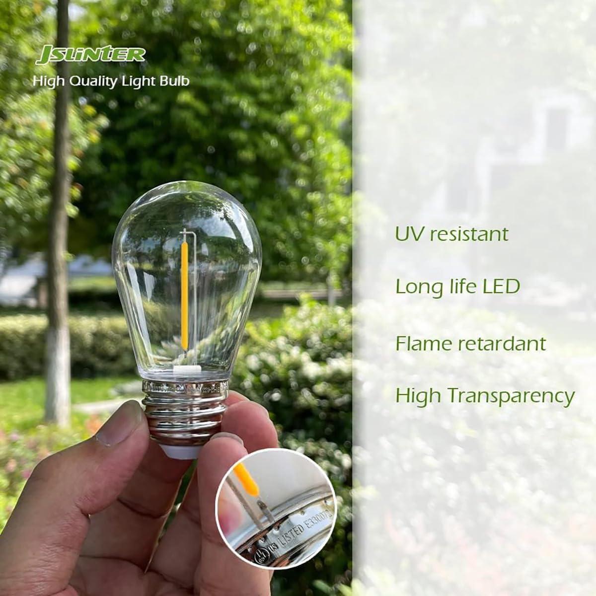 Dimmable LED S14 Vintage Edison Bulbs for Outdoor String Lights