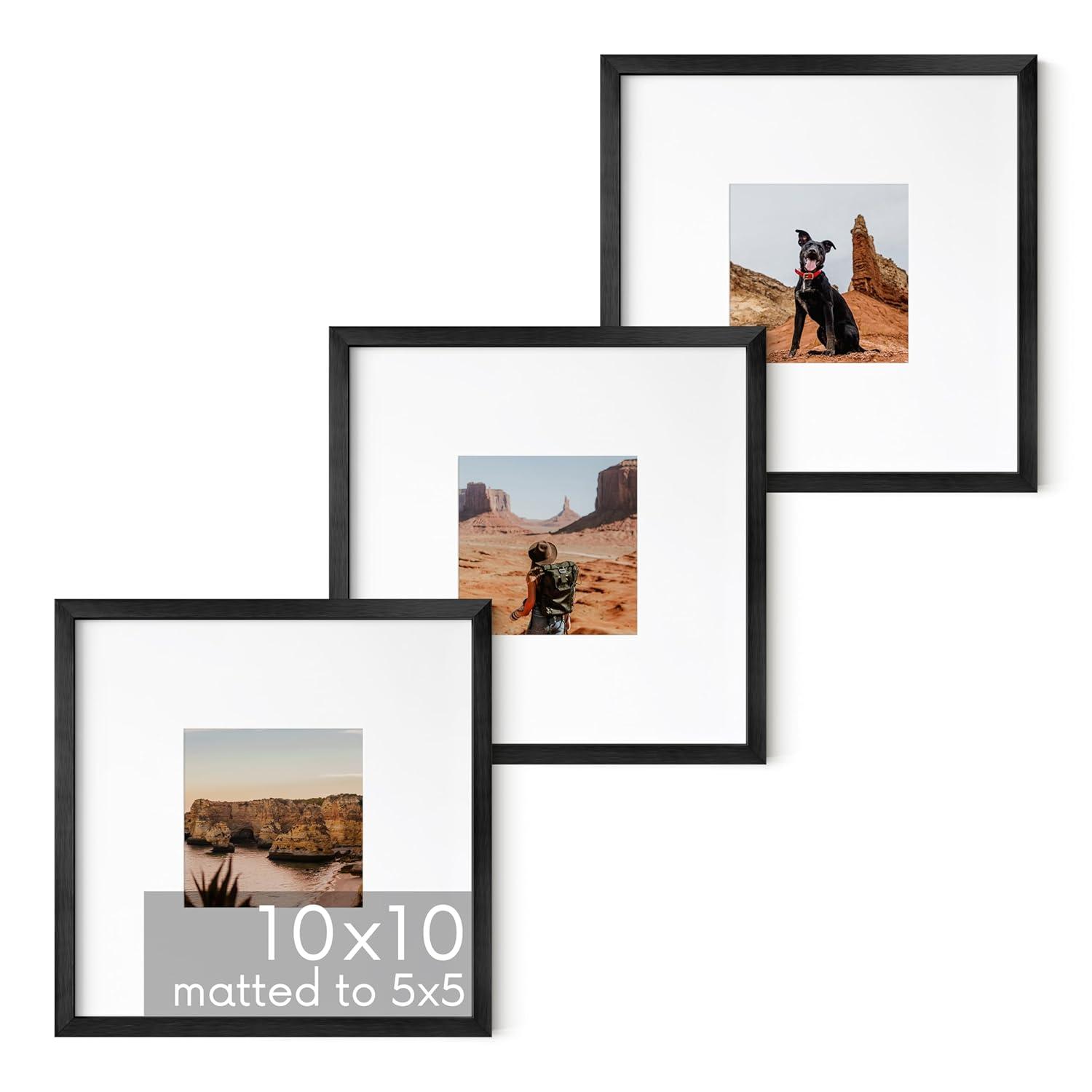 Haus and Hues Matted Square Metal Picture Frames (Set of 3) | Wayfair