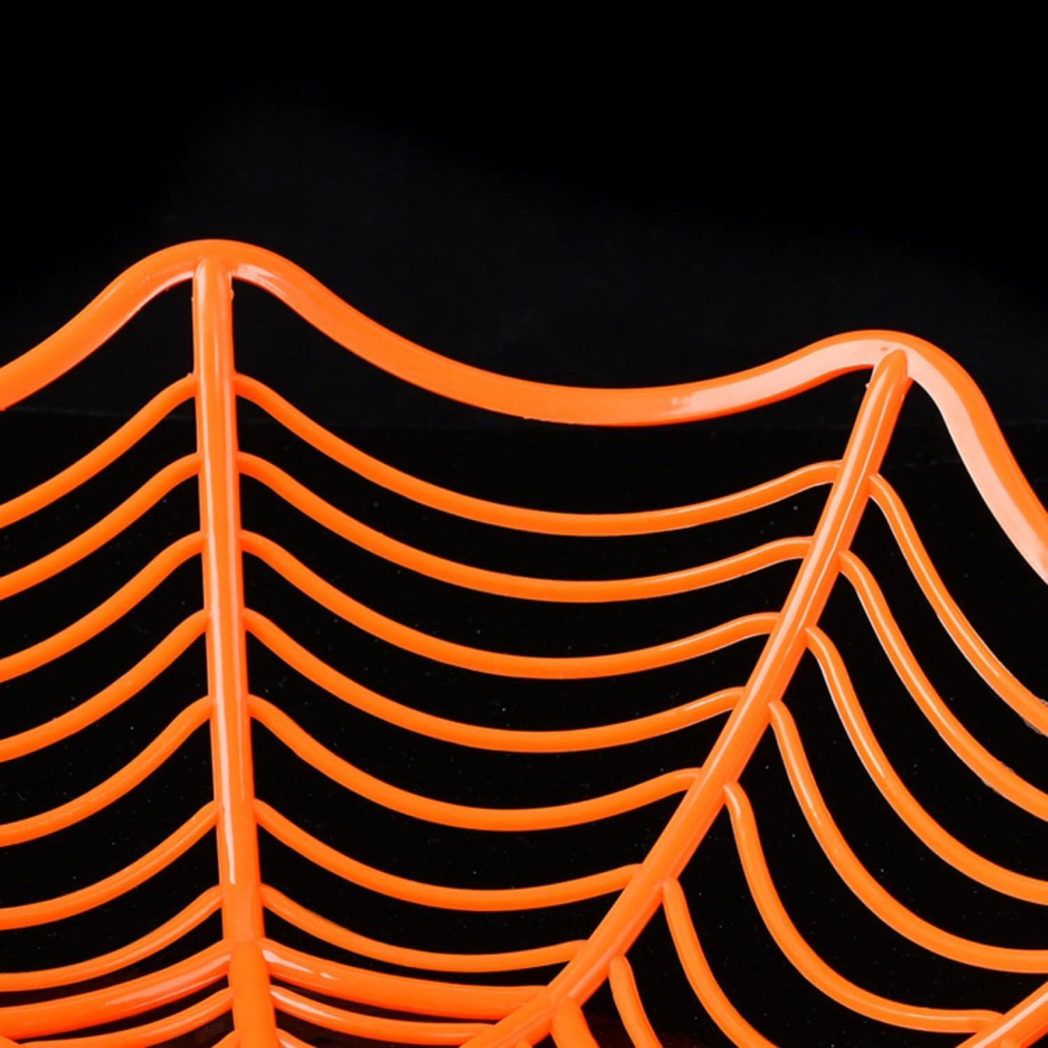 jicheng Candy Bowl Entrance Living Room Parties Supplies Halloween Web Basket orange