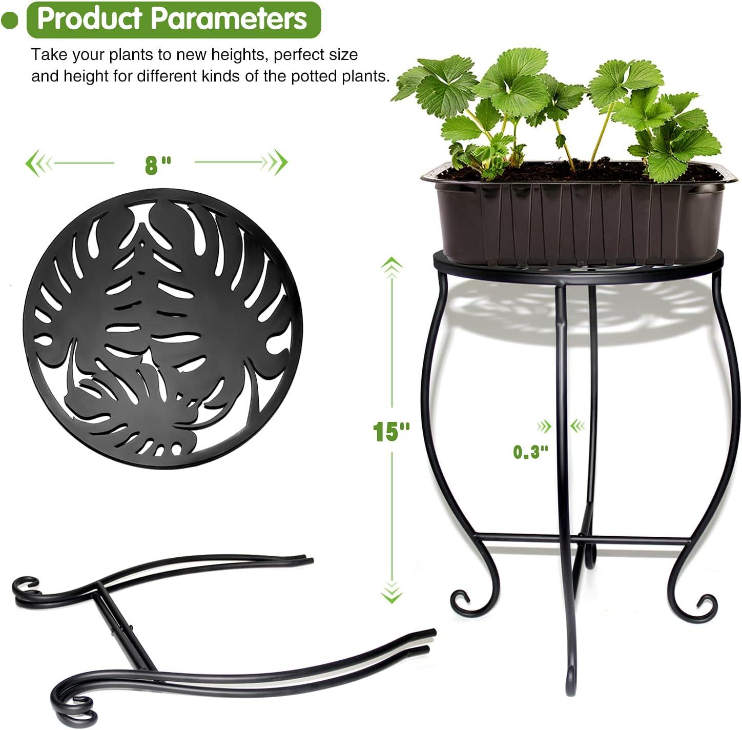 15" Tall Metal Plant Stand (Round 2pcs)