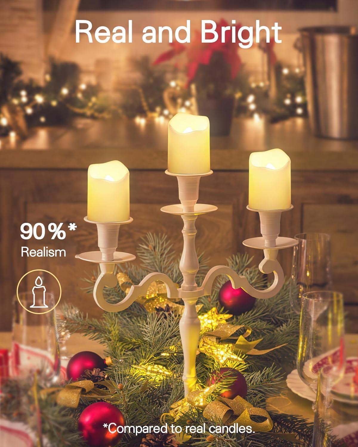Warm White Flameless LED Tealight Candles, 24 Pack