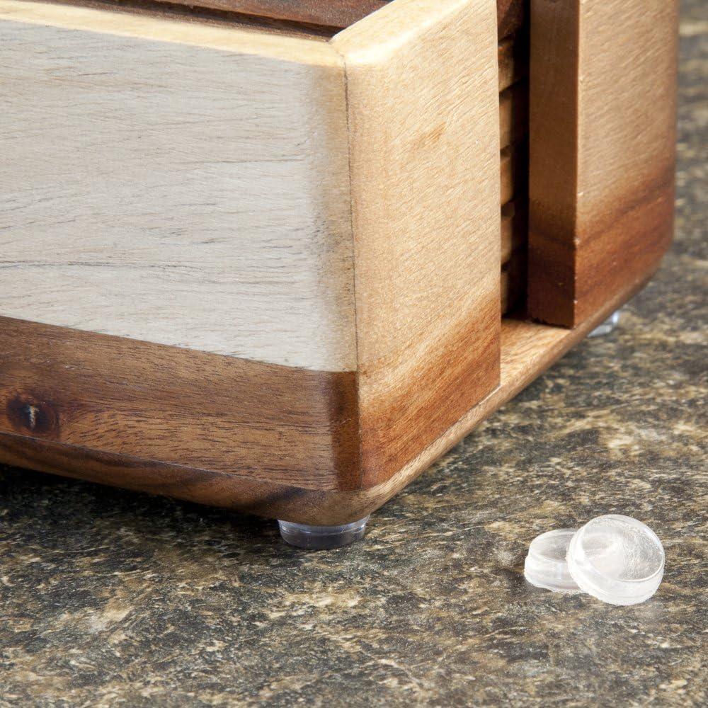 Super Sliders. size: 1/2" Round Self Stick Cabinet Bumpers Plastic, Clear, 12 Pack