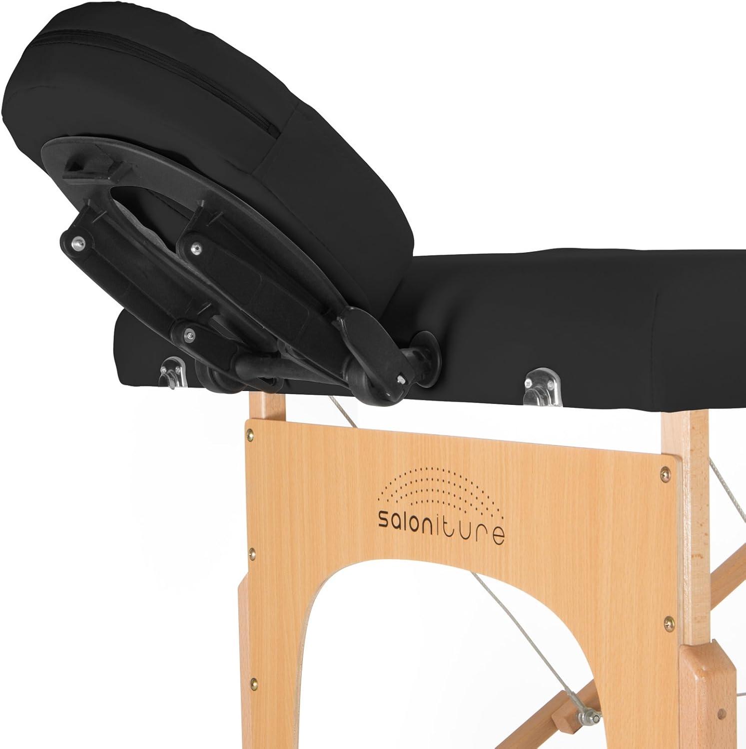 Saloniture Portable Professional Folding Massage Table with Carrying Case - Black