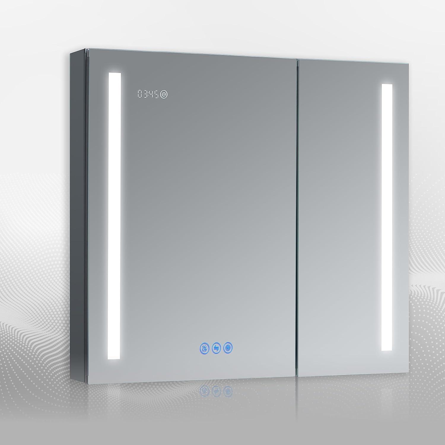 Aura 36x30 LED Mirror Medicine Cabinet with Defogger and USB Ports