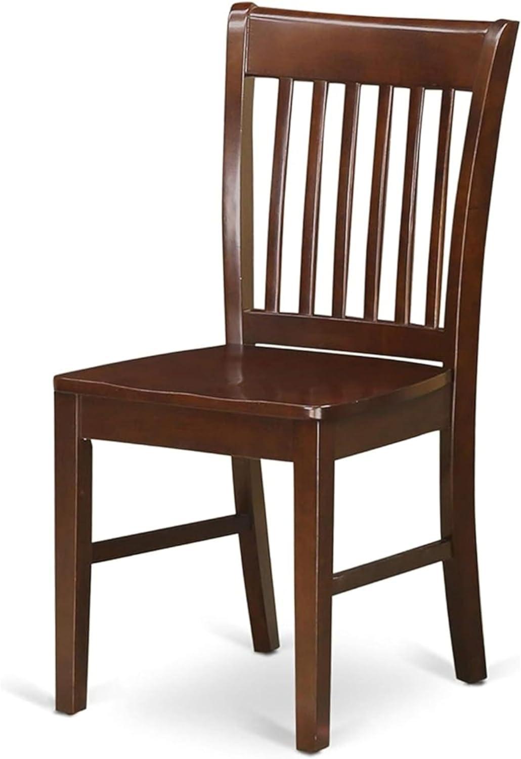 East West Furniture Norfol 11" Wood Dining Chairs in Mahogany (Set of 2)