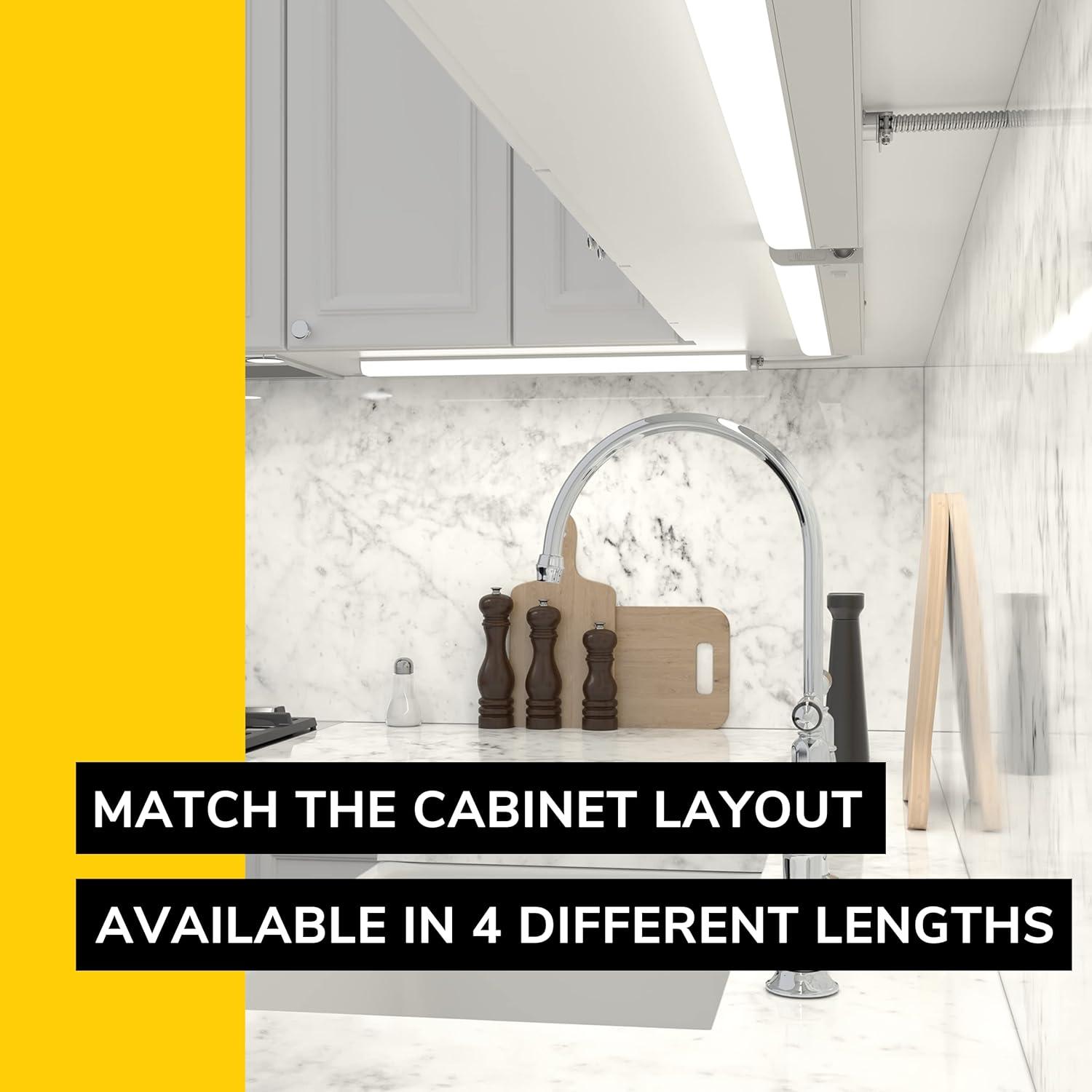 Inlight 5000K Dimmable Under Cabinet LED Lights, selectable inches, Hardwired Only