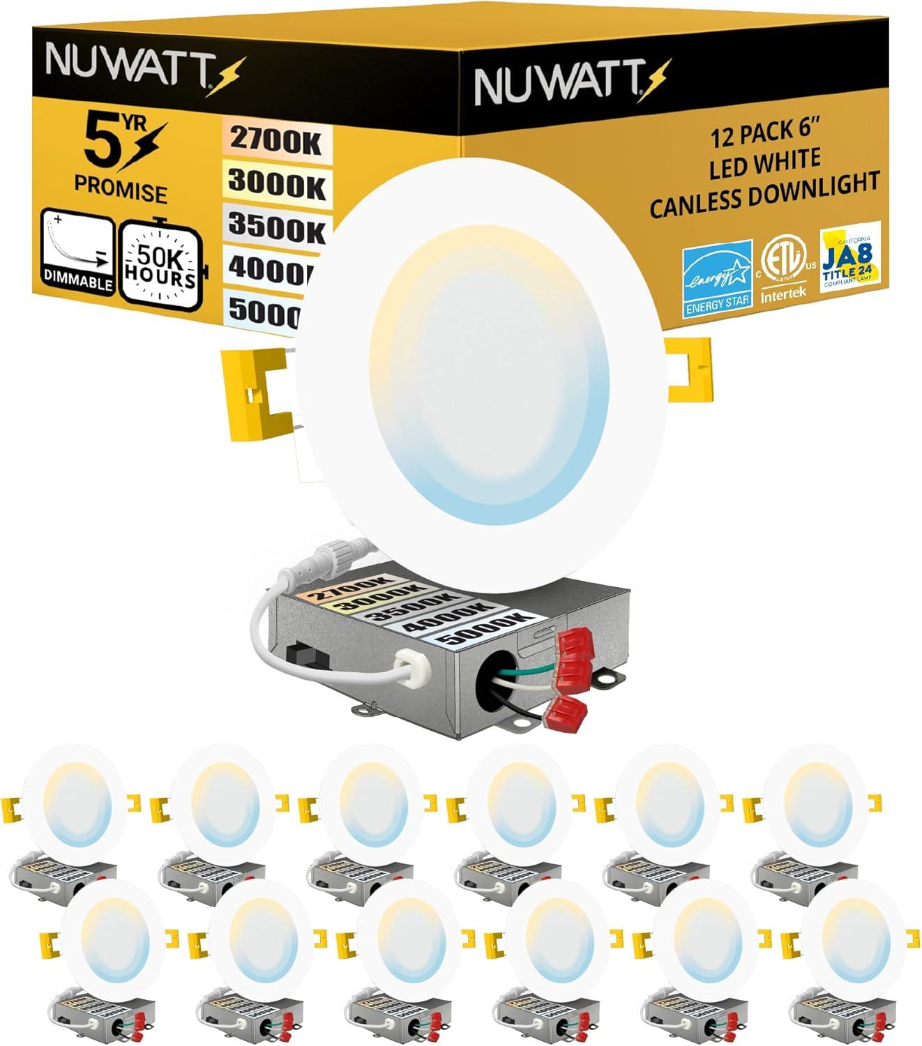 3.19'' 27003000350040005000K Selectable Color Temperature Dimmable Air-Tight IC Rated LED Canless Recessed Lighting Kit