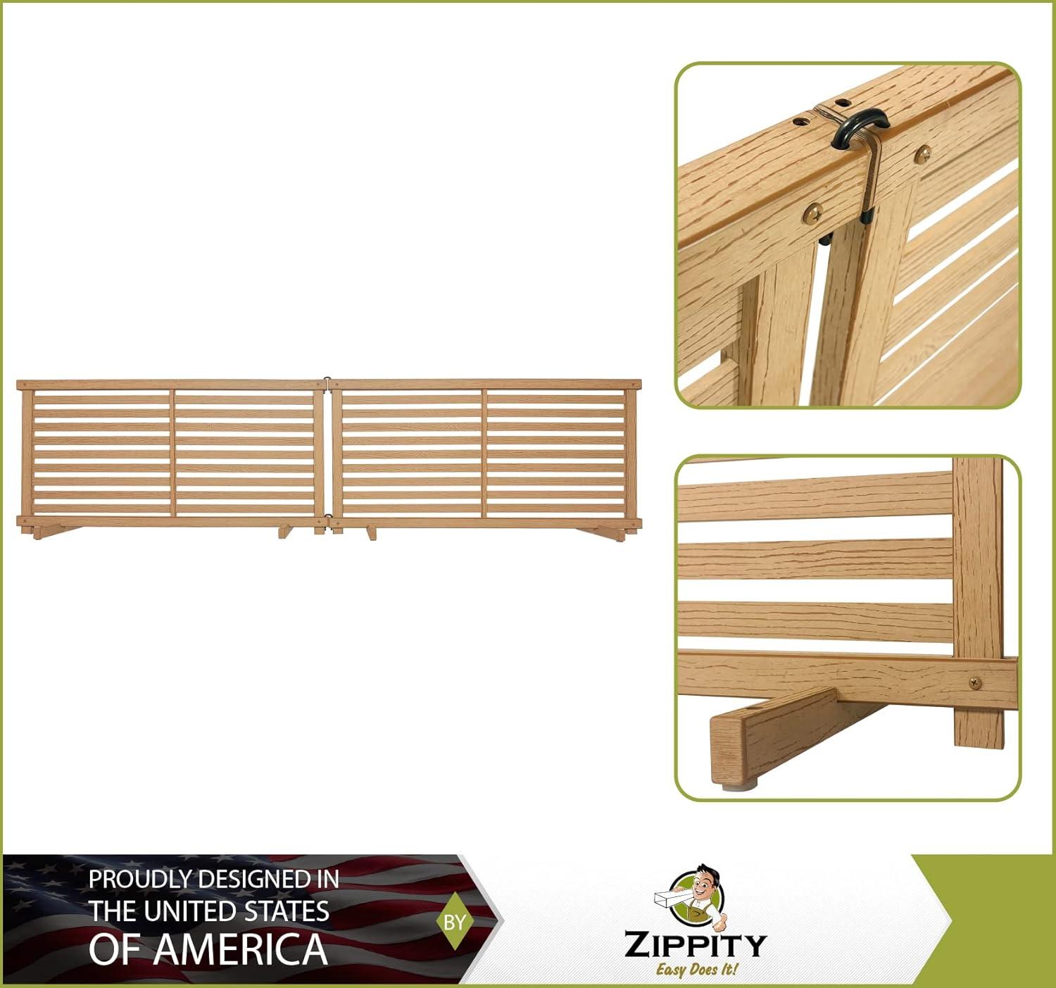 Zippity Outdoor Products 22in H x 44in W (2 Panels) Freestanding Zippity Portable Puppy Fence Kit, Cedar Color Dog Puppy Playpen, Dog Fence Outdoor for Yard, Vinyl Picket Outdoor Dog Fence, Dog Play Pen Indoors, ZP19072