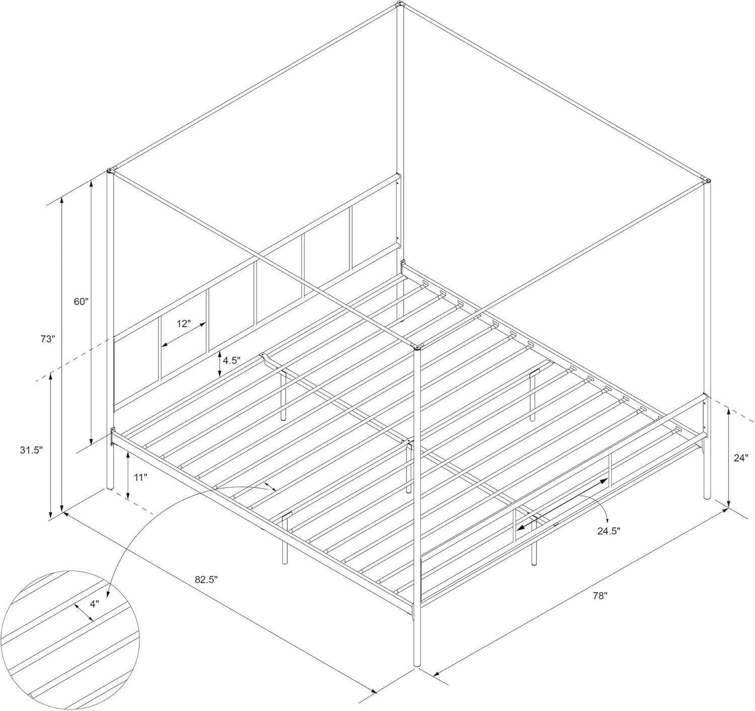 Marion Metal Canopy Bed