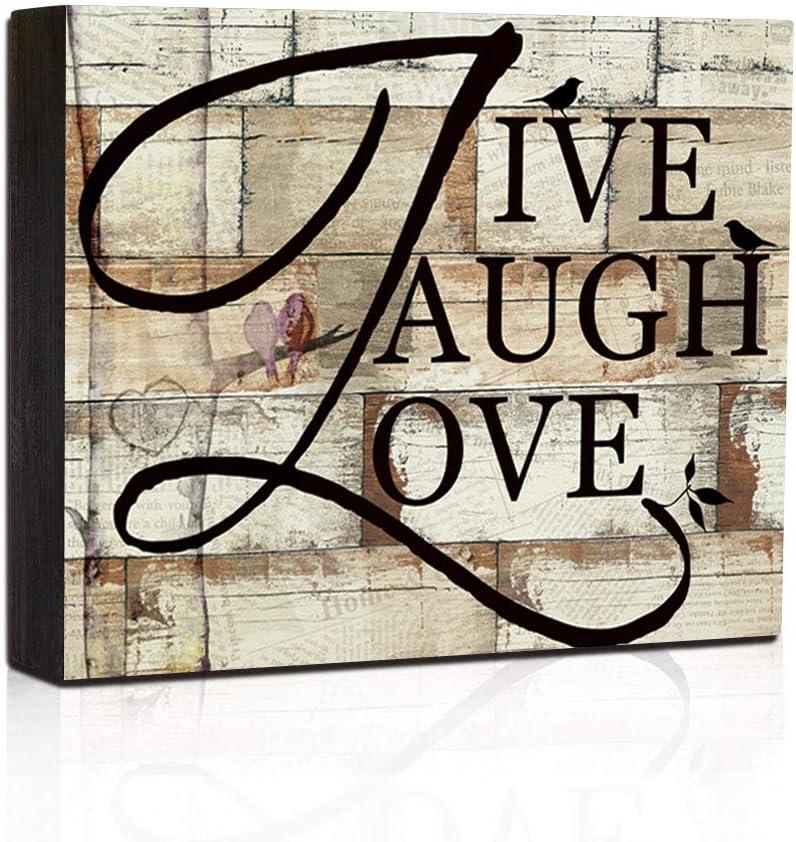 Live Laugh Love Rectangular Wooden Wall Sign