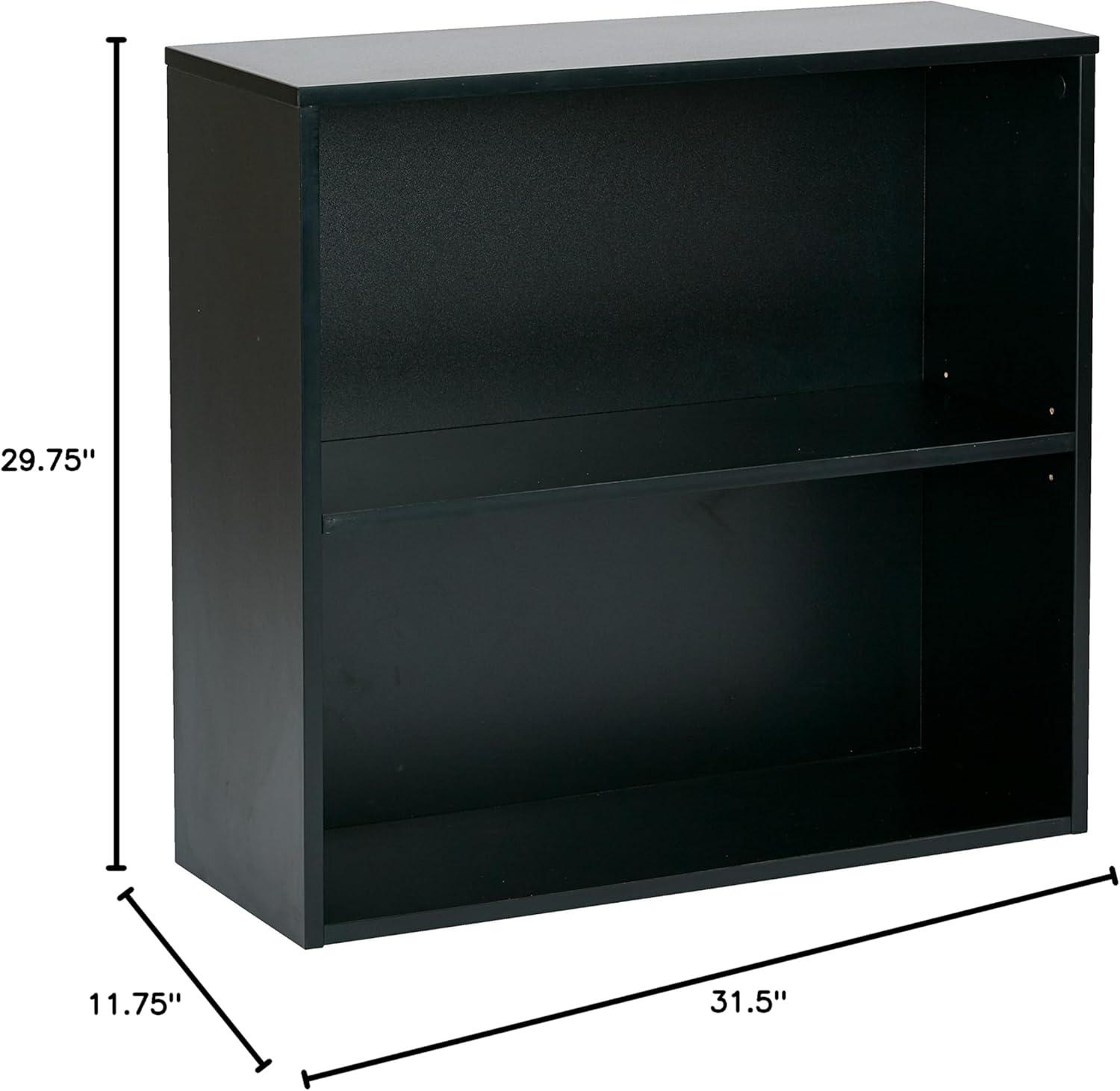 Prado 30 inch 2 Shelf Multipurpose Black Bookcase Engineered Wood