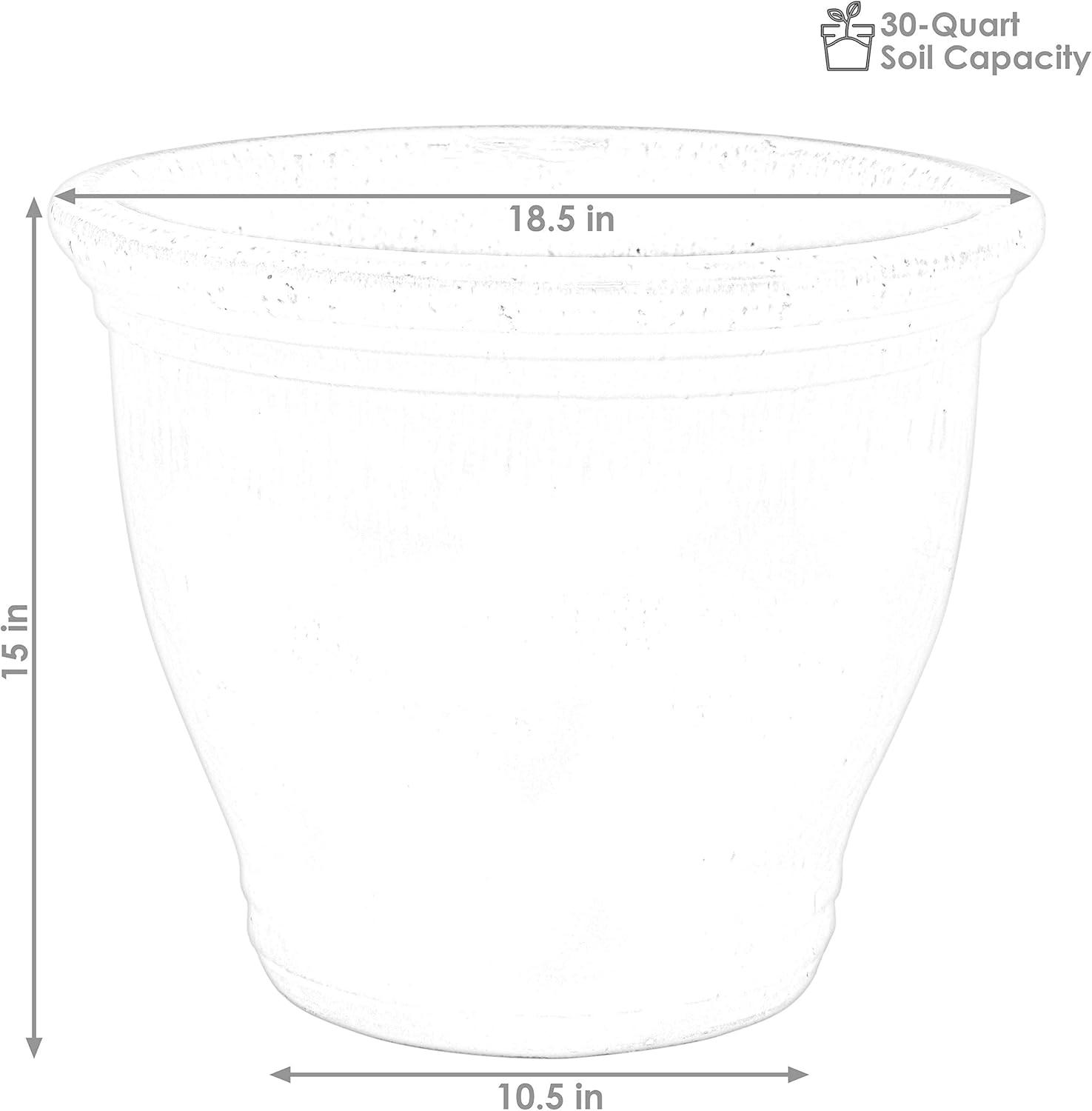 Sunnydaze Studio Outdoor/Indoor  UV- and Frost-Resistant Ceramic Flower Pot Planter with Drainage Holes