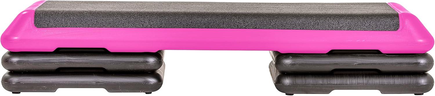 The Step Club Size Platform with Two (2) Freestyle Risers and Two (2) Original Risers - Pink