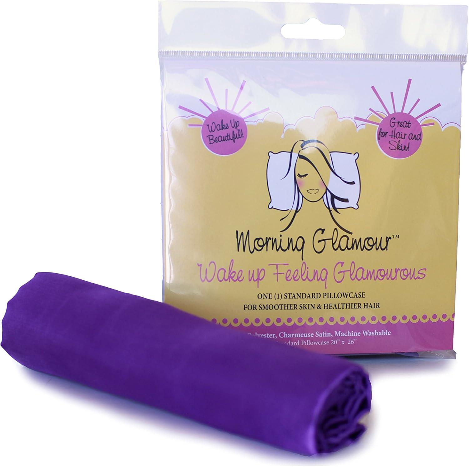 Morning Glamour Standard Satin Solid Pillowcase Set Purple