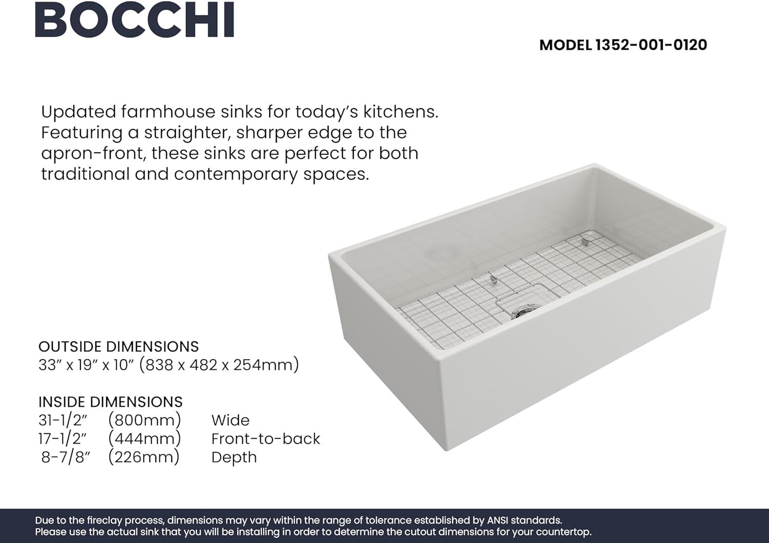 33'' L Fireclay Kitchen Sink