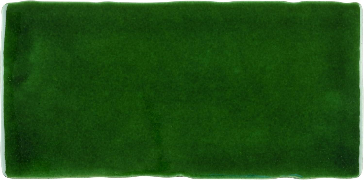 Antic Verde Glossy Green Ceramic 3x6 Subway Wall Tile