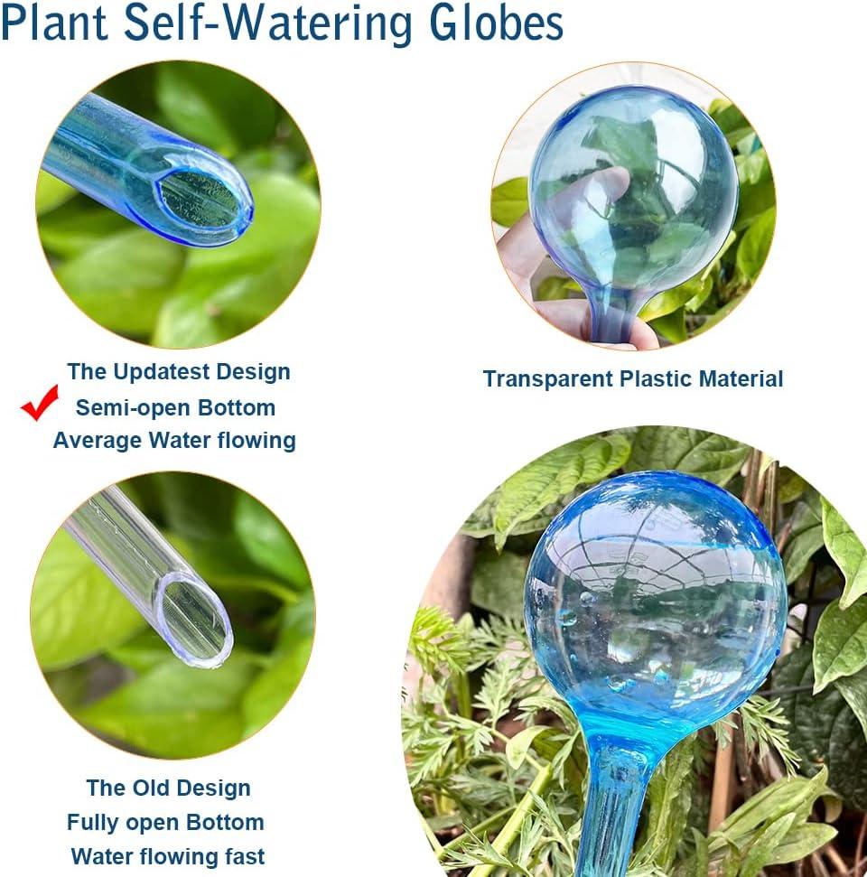 Blue Plastic Self-Watering Plant Globes, 10-Piece Set